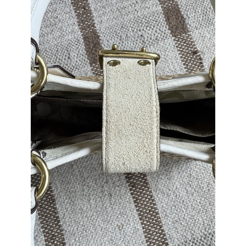 Coach 4419 Woven Straw Suede Handbag Tote Vintage Y2K Beach Bag Resort - Picture 8 of 16